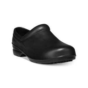 EASY WORKS BY EASY STREET Womens Black Kris Wedge Slip On Clogs 9 M